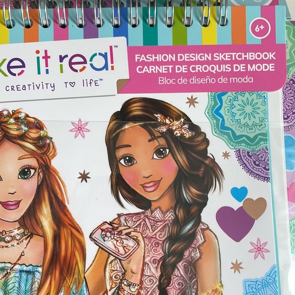 Make It Real Kids Fashion Designer Art Activity Drawing Sticker Book - 6+ - Picture 3 of 5